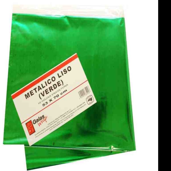 PAPEL MET. 53X70CM. VERDE E.10 C.100